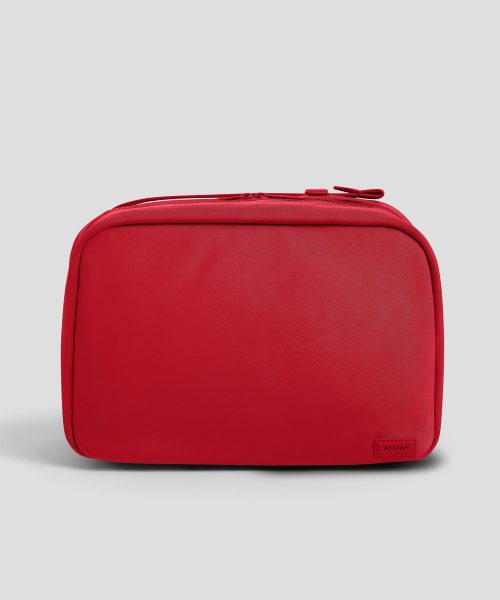 Hanging Toiletry Bag in Cherry Red