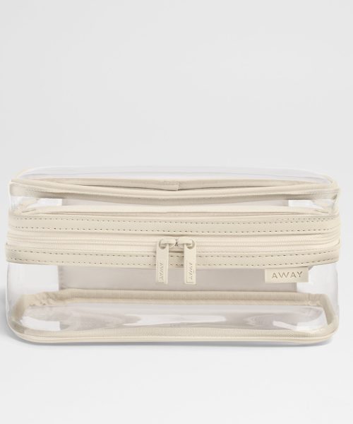 Clear Toiletry Bag in Salt White