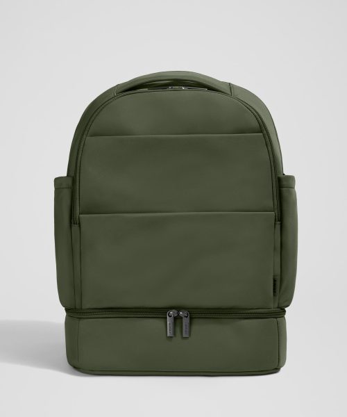 The Double Diaper Backpack in Olive Green